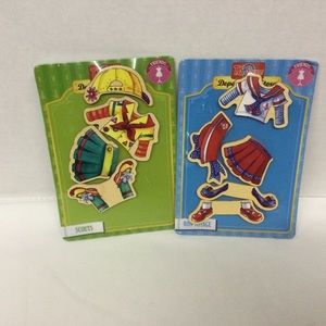 T.S. Shure Daisy Girls Magnetic Wooden Doll Cloths 9 outfits W/Hats New …